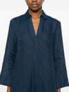 Archivio '67 V-neck side slits Linen chemisier dress