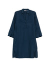 Archivio '67 V-neck side slits Linen chemisier dress