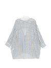 Semicouture V-neck long sleeves asymmetric hem Graciana cotton shirt