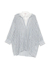 Semicouture V-neck long sleeves asymmetric hem Graciana cotton shirt