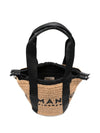 Ermanno Firenze Raffia Tote Bag With Embroidered Logo