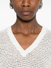 Fabiana Filippi V-neck short sleeves sequin embellishments Openwork top