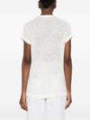 Fabiana Filippi V-neck short sleeves sequin embellishments Openwork top