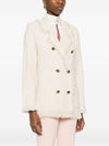 Elisabetta Franchi V-neck patch pockets Cotton double-breasted jacket