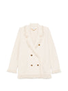 Elisabetta Franchi V-neck patch pockets Cotton double-breasted jacket