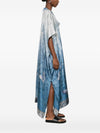 Pierre Louis Mascia V-neck short sleeves border print Printed silk kaftan
