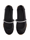 Giuseppe Zanotti Silk Satin Rhinestone Flat Shoes