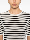 Soft Goat Silk and cashmere striped t-shirt