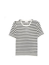 Soft Goat Silk and cashmere striped t-shirt