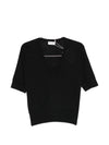 Soft Goat V-neck short sleeves Cashmere v-necked sweater