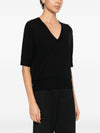 Soft Goat V-neck short sleeves Cashmere v-necked sweater