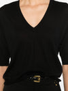 Soft Goat V-neck short sleeves Cashmere v-necked sweater