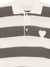 Ami Paris Ami De Coeur striped polo shirt