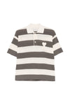 Ami Paris Ami De Coeur striped polo shirt