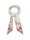 Pierre Louis Mascia White, floral print, border detail Printed silk scarf