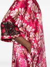 Pierre Louis Mascia V-neck, short sleeves, border print Pritned silk dress