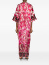 Pierre Louis Mascia V-neck, short sleeves, border print Pritned silk dress