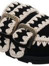 Mou Black, round toe, buckle detail Bio low slippers