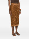 Ermanno Firenze Suede leather effect long skirt