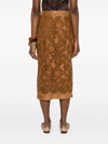 Ermanno Firenze Suede leather effect long skirt