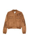 Ermanno Firenze Suede leather effect bomber jacekt