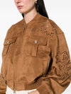 Ermanno Firenze Suede leather effect bomber jacekt