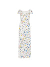 Alice + Olivia V-neck ruffles slit Tara printed long dress
