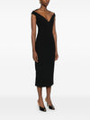 Solace London V-neck zip fastening Monica midi dress
