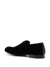 Giorgio Armani Embroidered logo velvet loafers