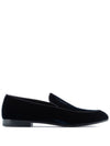 Giorgio Armani Embroidered logo velvet loafers