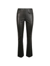 Via Masini 80 Leather flared leg trousers