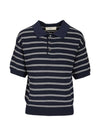 Dunst Cotton blend striped polo shirt