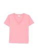 Closed V-neck short sleeves tonal stitching Organic cotton t-shirt
