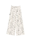 White Sand Printed wide-leg trousers