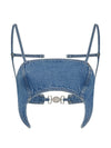 Marine Serre Denim bra top
