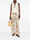 Into The East Printed Linen Trousers