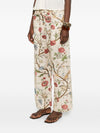 Into The East Printed Linen Trousers