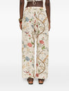 Into The East Printed Linen Trousers