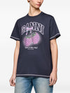 Ganni Raspberry cotton t-shirt