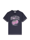 Ganni Raspberry cotton t-shirt