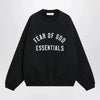 Fear of God Essentials Black cotton fleece sweatshirt with logo embroidery