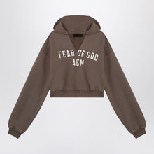  Fear of God Essentials Military green cropped sweatshirt with logo