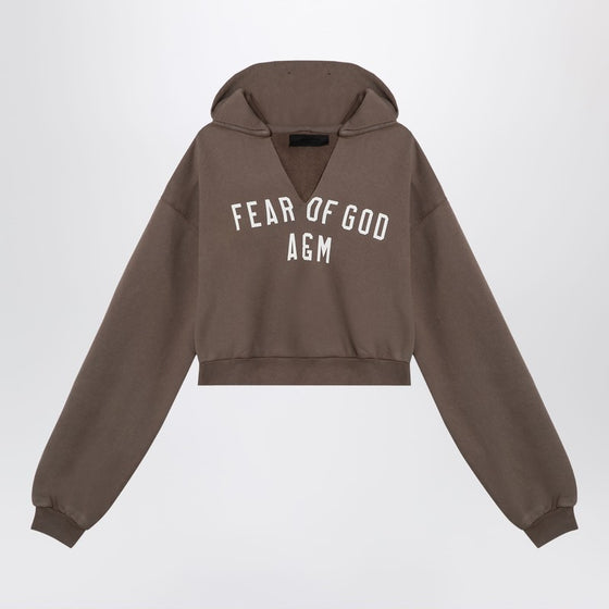 Fear of God Essentials Military green cropped sweatshirt with logo