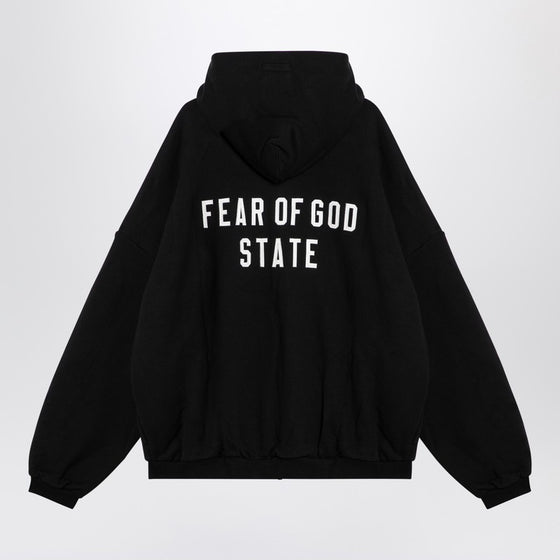 Fear of God Essentials Black zip sweatshirt with logo