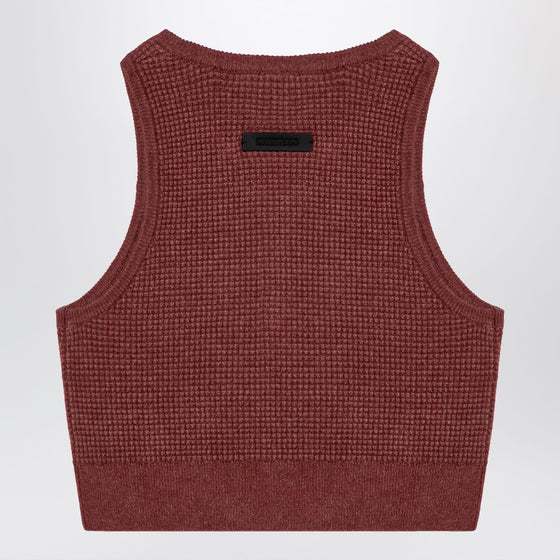 Fear of God Essentials Sporty burgundy honeycomb tank top