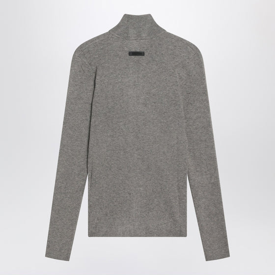 Fear of God Essentials Ribbed grey zip cardigan