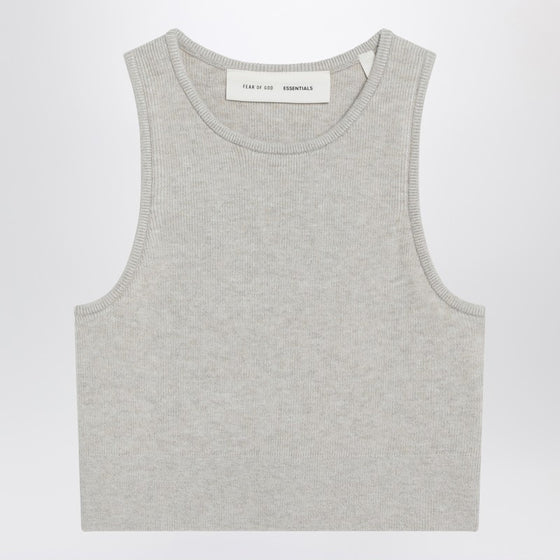 Fear of God Essentials Ribbed greige cropped top