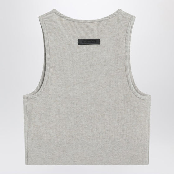 Fear of God Essentials Ribbed greige cropped top