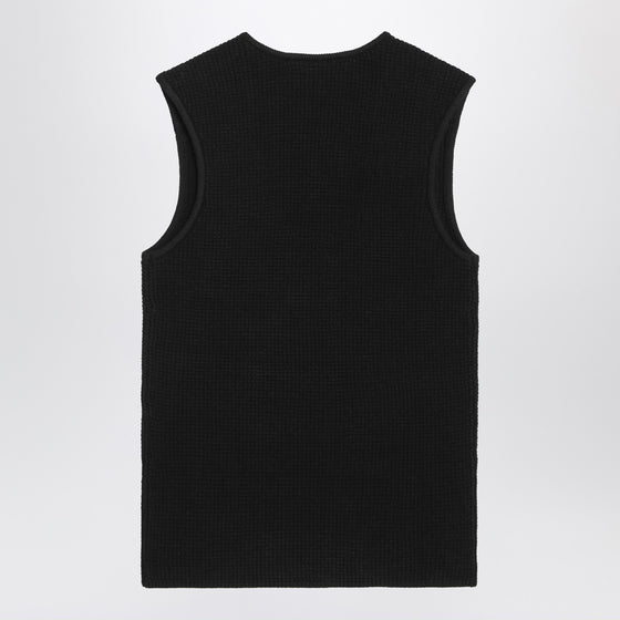 Fear of God Essentials Black tank top in stretch Waffle fabric