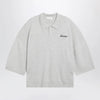 Fear of God Essentials Signature knit polo with 3/4 sleeves in mélange beige